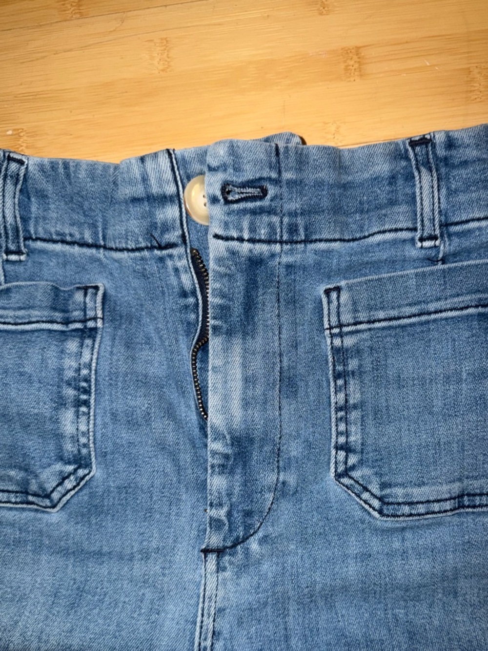 Anthropologie Medium Blue High-Rise Wide-Leg Jeans - Picture 3 of 4